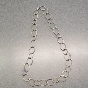 Silpada silver necklace Hammered Oval Link